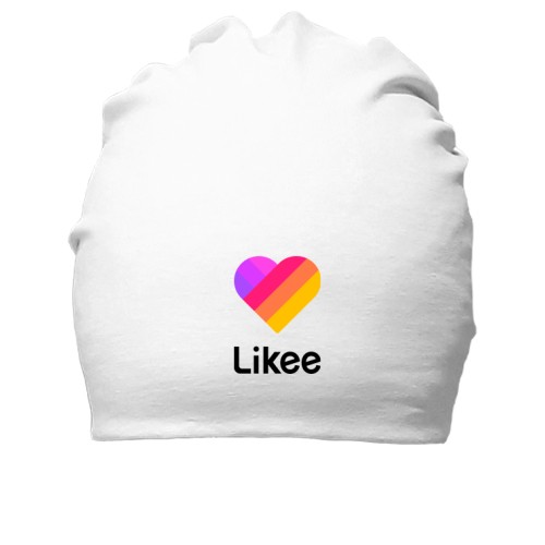 Хлопковая шапка со стилизованным разноцветным сердцем и надписью «Likee»