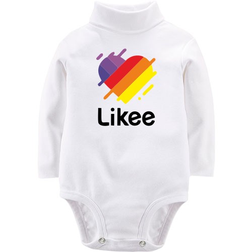 Дитячий боді LSL із логотипом Likee у вигляді різнокольорового серця з бризками фарби