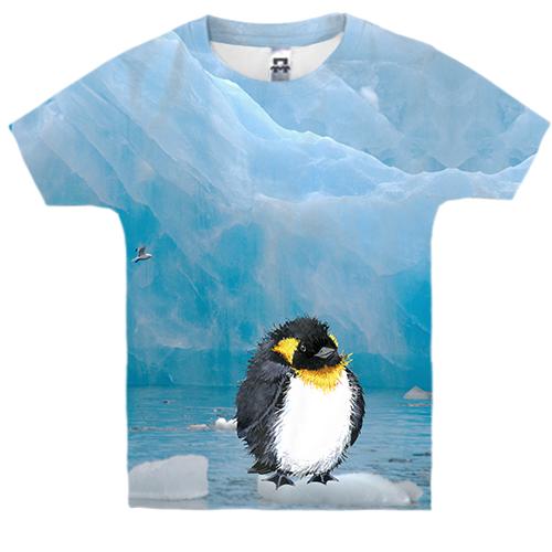 Дитяча 3D футболка з пінгвіном