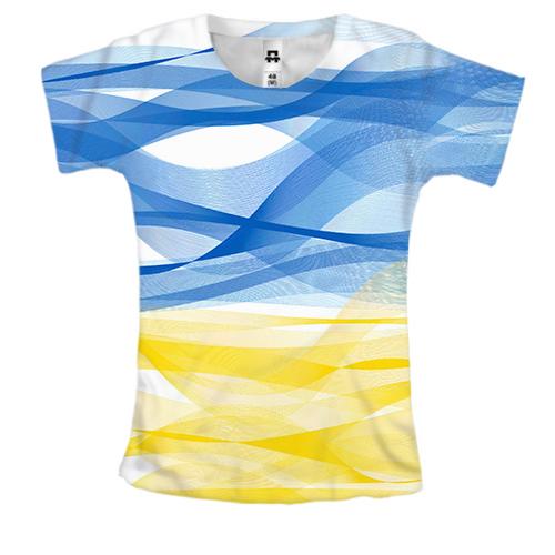 Жіноча 3D футболка Українськи хвилі