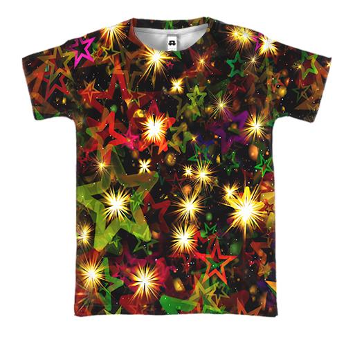 3D футболка с праздничными звездами