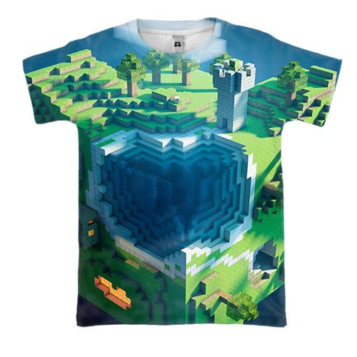 3D футболка Minecraft - Світ