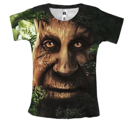 Жіноча 3D футболка Мудре дерево з обличчям (мем)