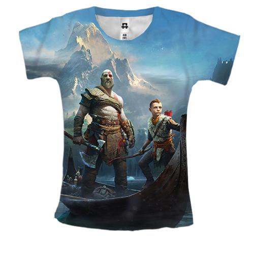 Женская 3D футболка God of War