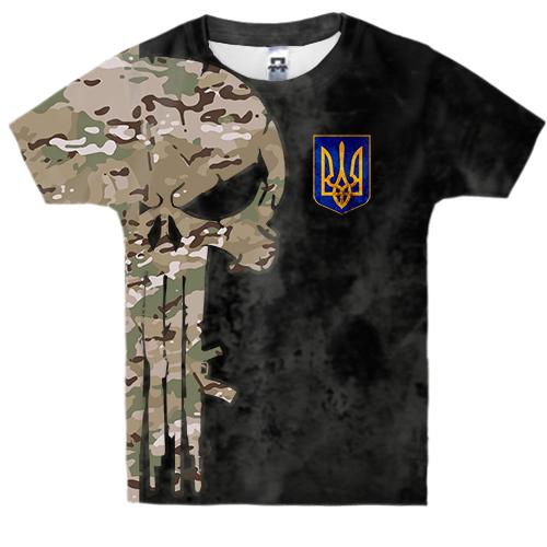 Дитяча 3D футболка Punisher skull multicam
