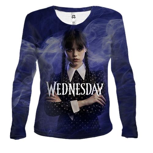 Жіночий 3D лонгслів Wednesday Smoke Арт (2)