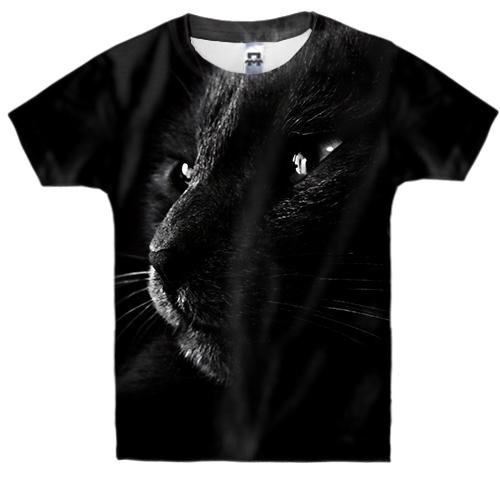 Дитяча 3D футболка Чорний кіт