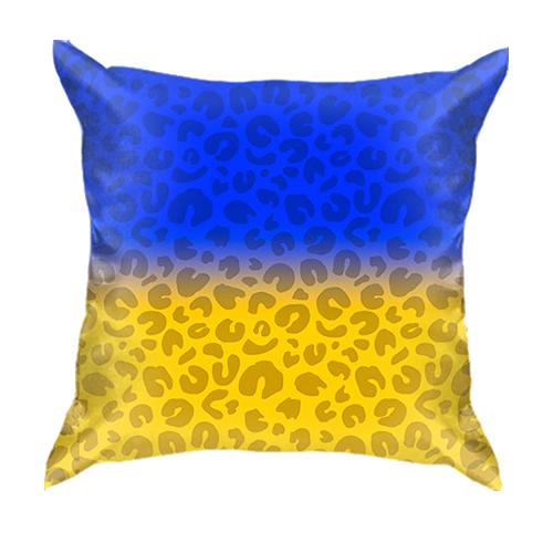 3D подушка Жовто-синій леопардовий прапор