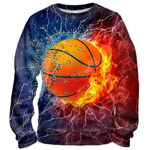 3D світшот з баскетбольним м'ячем у вогні і воді