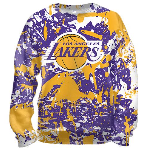 3D світшот Lakers фірмові кольори бризки фарб