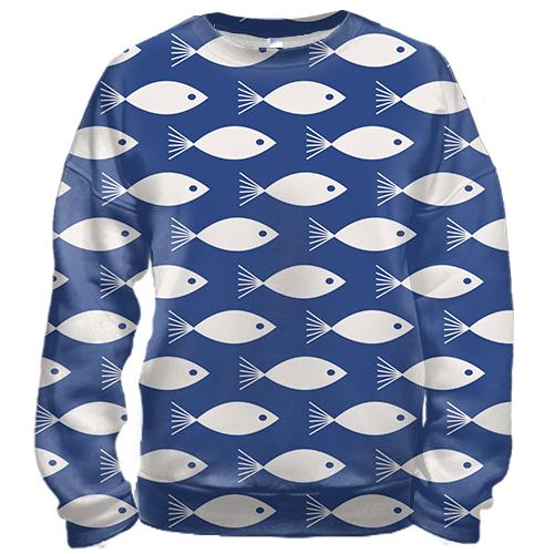 3D свитшот White fish