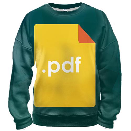 3D свитшот с надписью PDF