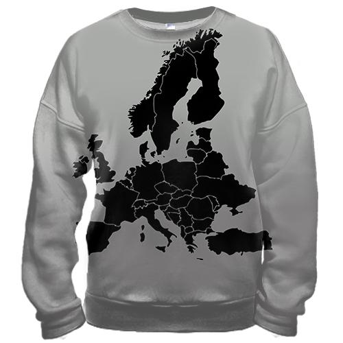 3D свитшот с картой Европы