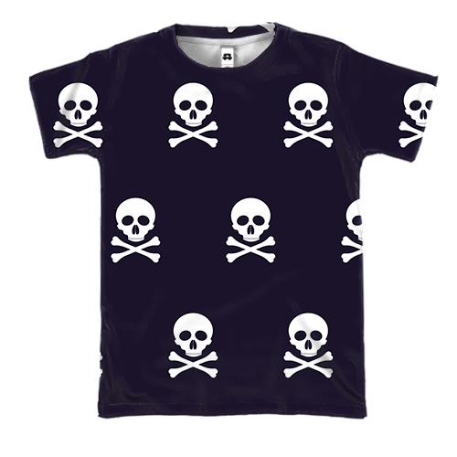 3D футболка с пиратскими черепами и костями
