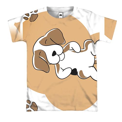 3D футболка з лежачою собакою