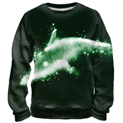 3D свитшот со светящейся акулой