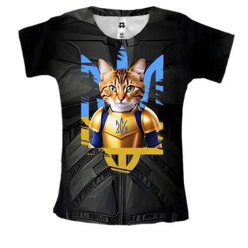 Женская 3D футболка Котик ВСУ