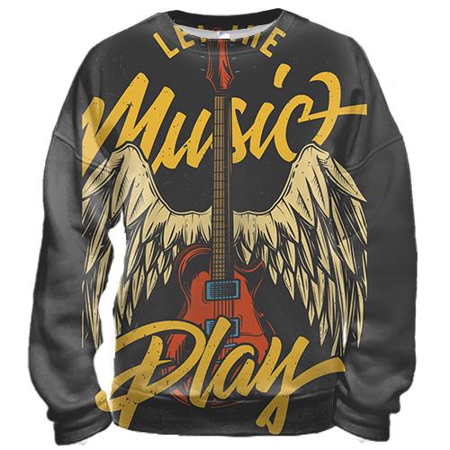 3D свитшот Music play rock