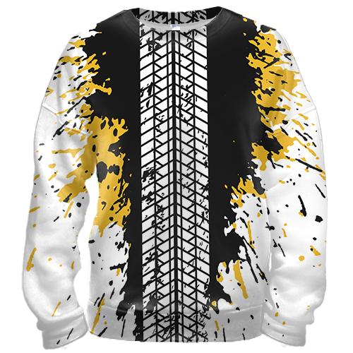 3D свитшот со следами шин