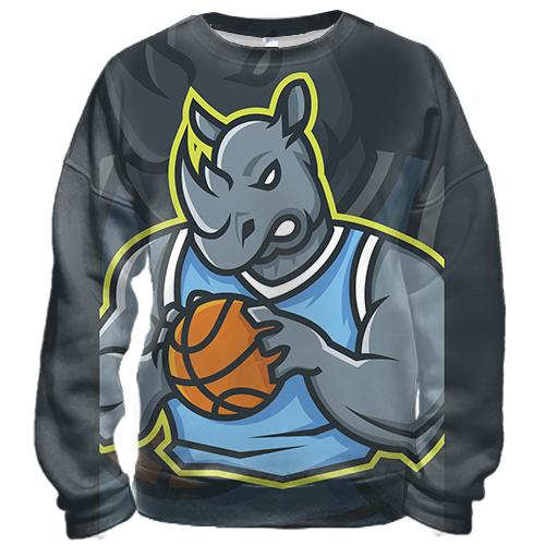 3D свитшот Basketball носорог