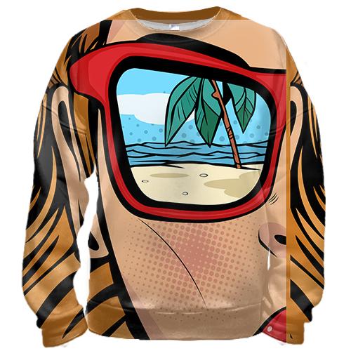 3D свитшот Pop art girl