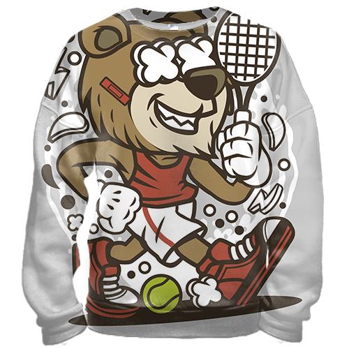 3D свитшот с медведем теннисистом