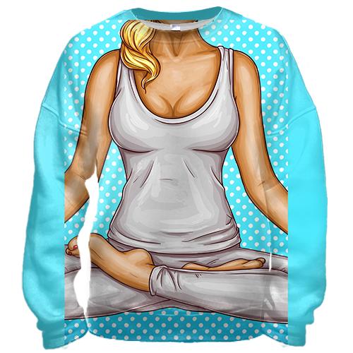 3D свитшот с медитирующей девушкой