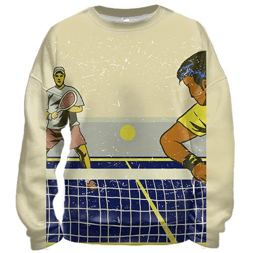 3D світшот з тенісними гравцями і сіткою