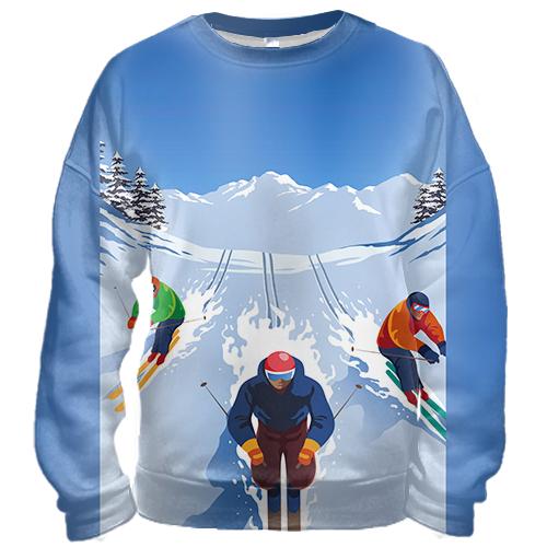 3D світшот Skiers Art