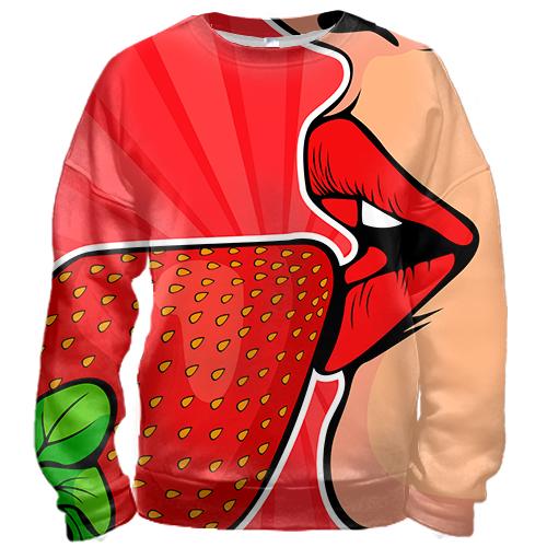 3D свитшот Strawberries on Lips Pop Art