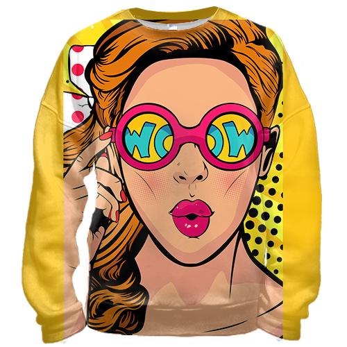 3D світшот Girl Wow Pop Art