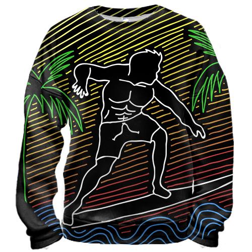 3D свитшот Surfer Line art