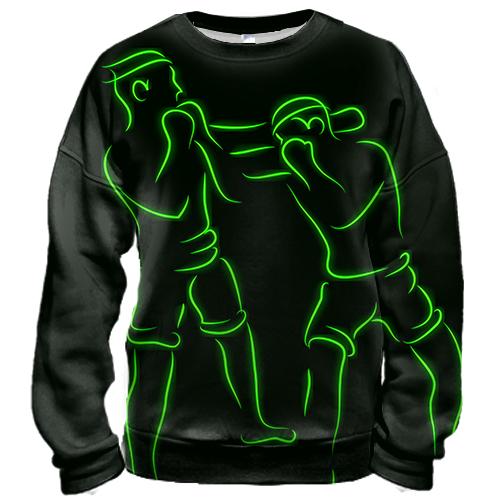 3D свитшот Boxers Green line
