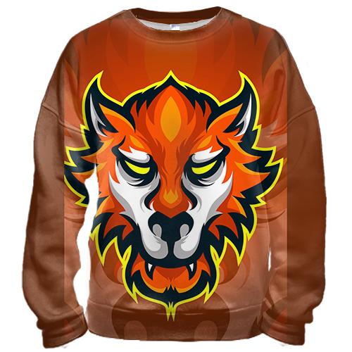 3D свитшот Red Wolf Art