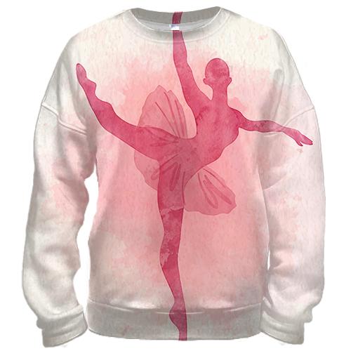 3D свитшот Ballerina watercolor 2