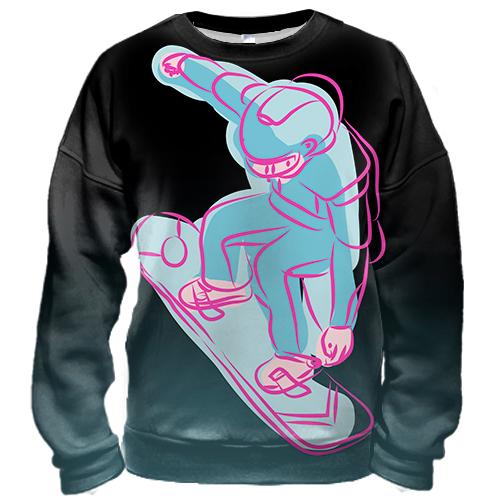3D свитшот Snowboarder Art
