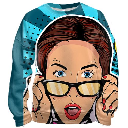 3D свитшот Pop Art Girl OMG