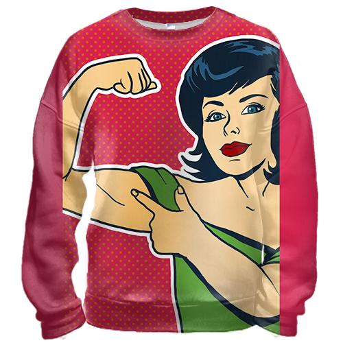 3D свитшот Strong girl Pop art