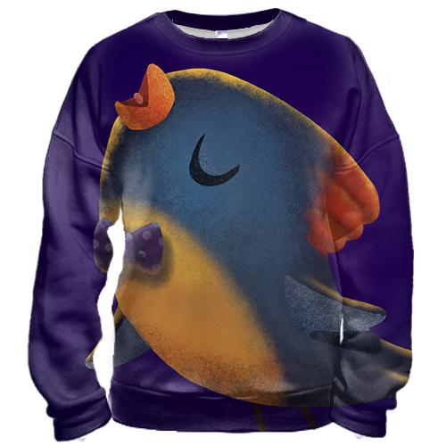 3D свитшот Bird with bow tie