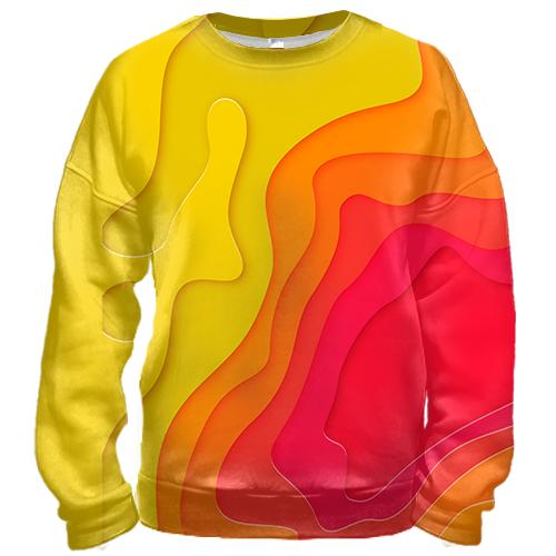 3D свитшот Abstraction yellow-red