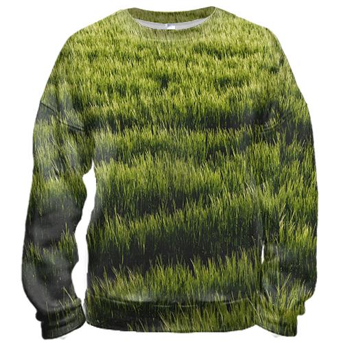 3D свитшот Green grass pattern