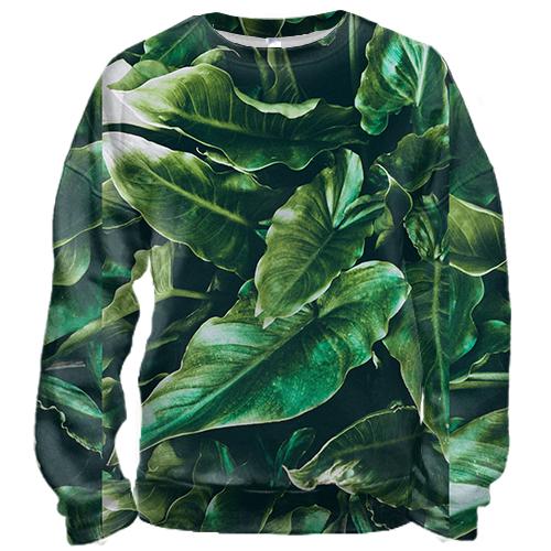3D світшот Green leaves pattern