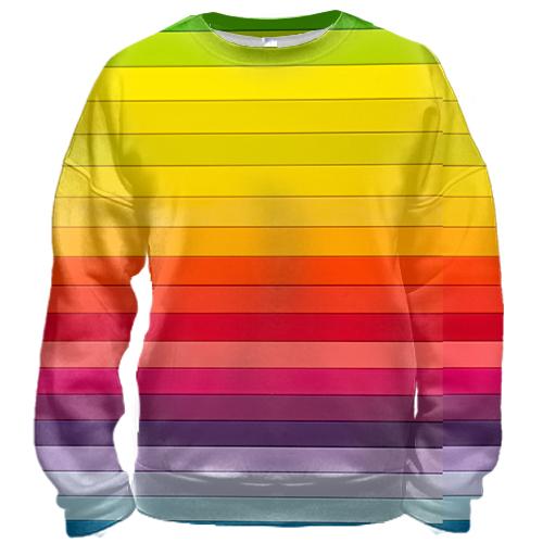 3D свитшот Multicolor horizontal stripes