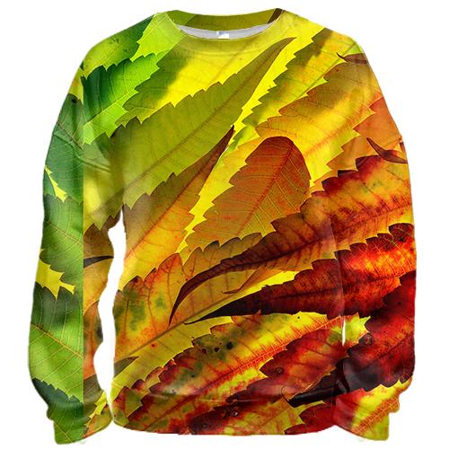 3D світшот Autumn leaves pattern
