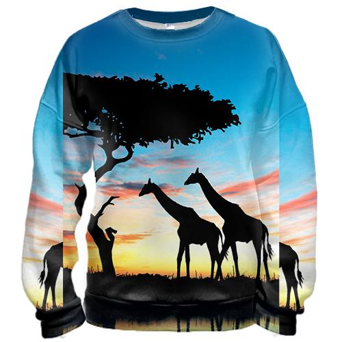 3D свитшот Safari sunset