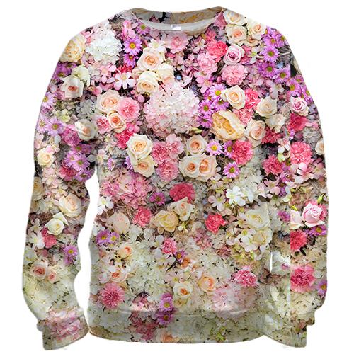 3D свитшот Small flowers pattern 2
