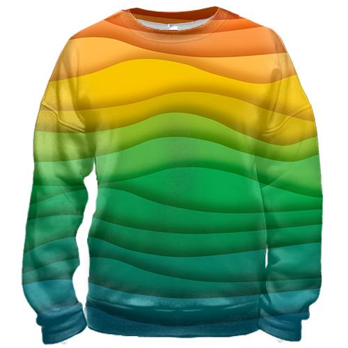 3D свитшот Rainbow waves
