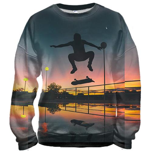 3D свитшот Skate and sunset