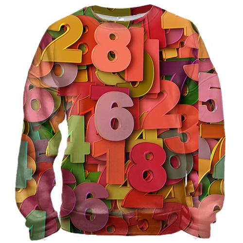 3D світшот Multicolored numbers