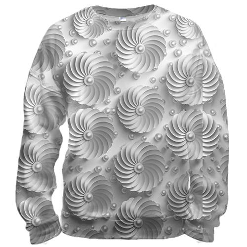 3D свитшот Silver abstraction